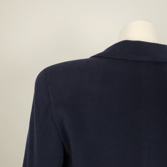 Holt Renfrew Retro Cashmere Navy Blazer Size 8 - Picture 8 of 10